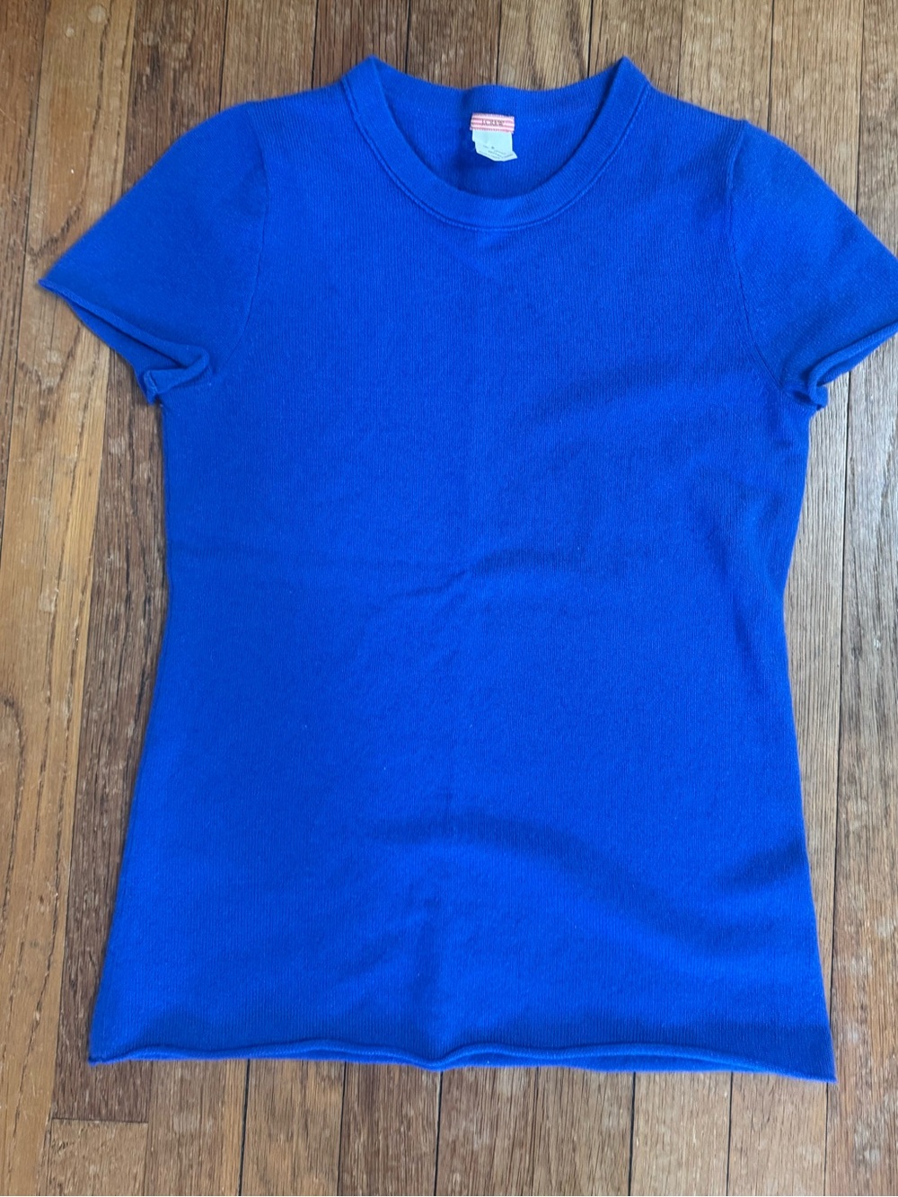 J. Crew Short-Sleeve Cashmere Tee in Bright Blue Sz S